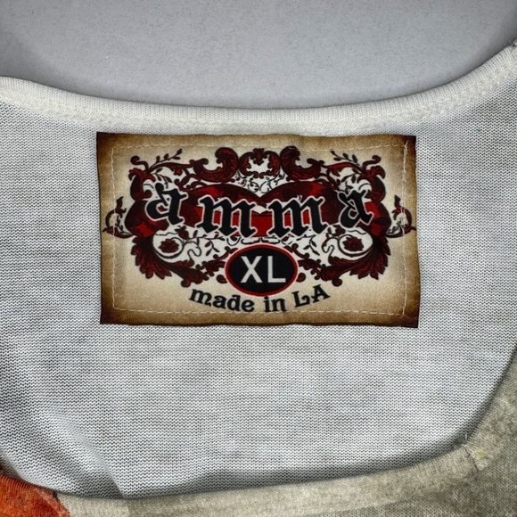 a. m. m. a Western Cream and Orange Asymmetrical Graphic Dress. - Picture 11 of 11